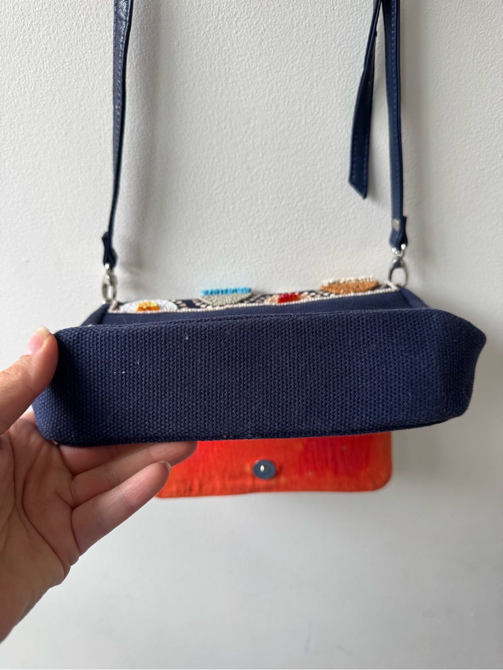 Beaded Navy Crossbody Vintage Chico’s Crossbody Bag - Picture 8 of 8